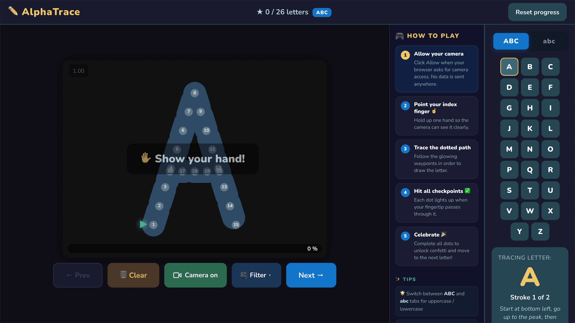 AlphaTrace screenshot
